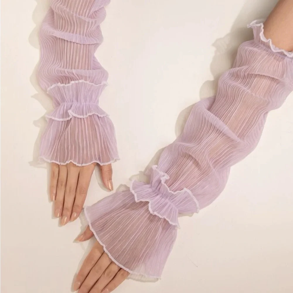 1pair Ruched Arm Sleeves